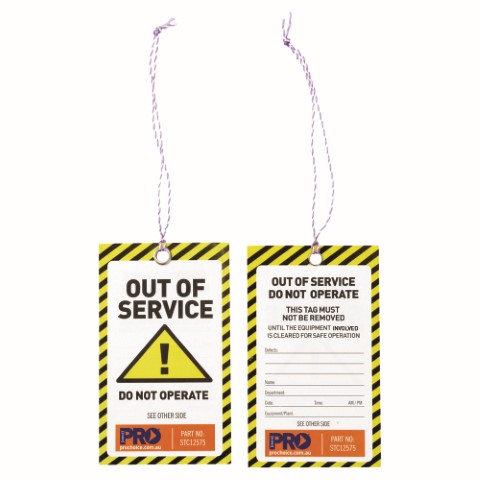 PRO SAFETY TAG ( CAUTION) 125 X 75MM ( PKT OF 100) 